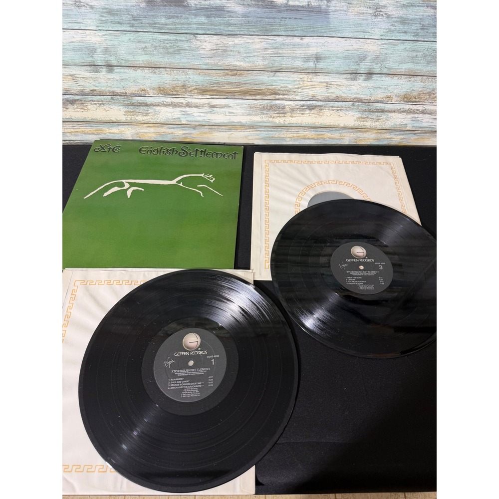 XTC English Settlement 12" Double Vinyl LP 1982 Geffen 2GHS 4036 Excellent Green